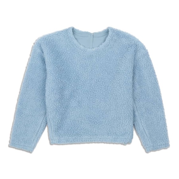 lululemon athletica Tops - Lululemon Wool Whenever Crew Sweatshirt Size 8 Chambray Blue Sherpa Fleece